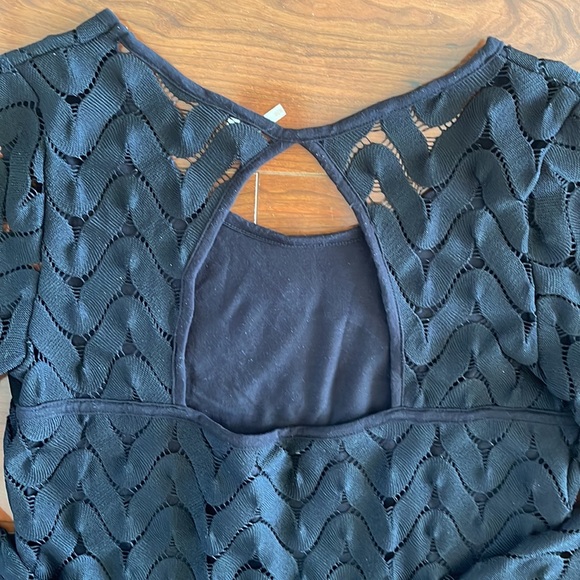 COPY - Free People Black Open Back Lace Mini Dress - Picture 7 of 8